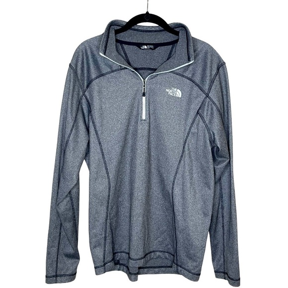 THE NORTH FACE Gray Heather 1/4 Zip Pullover - Picture 1 of 4